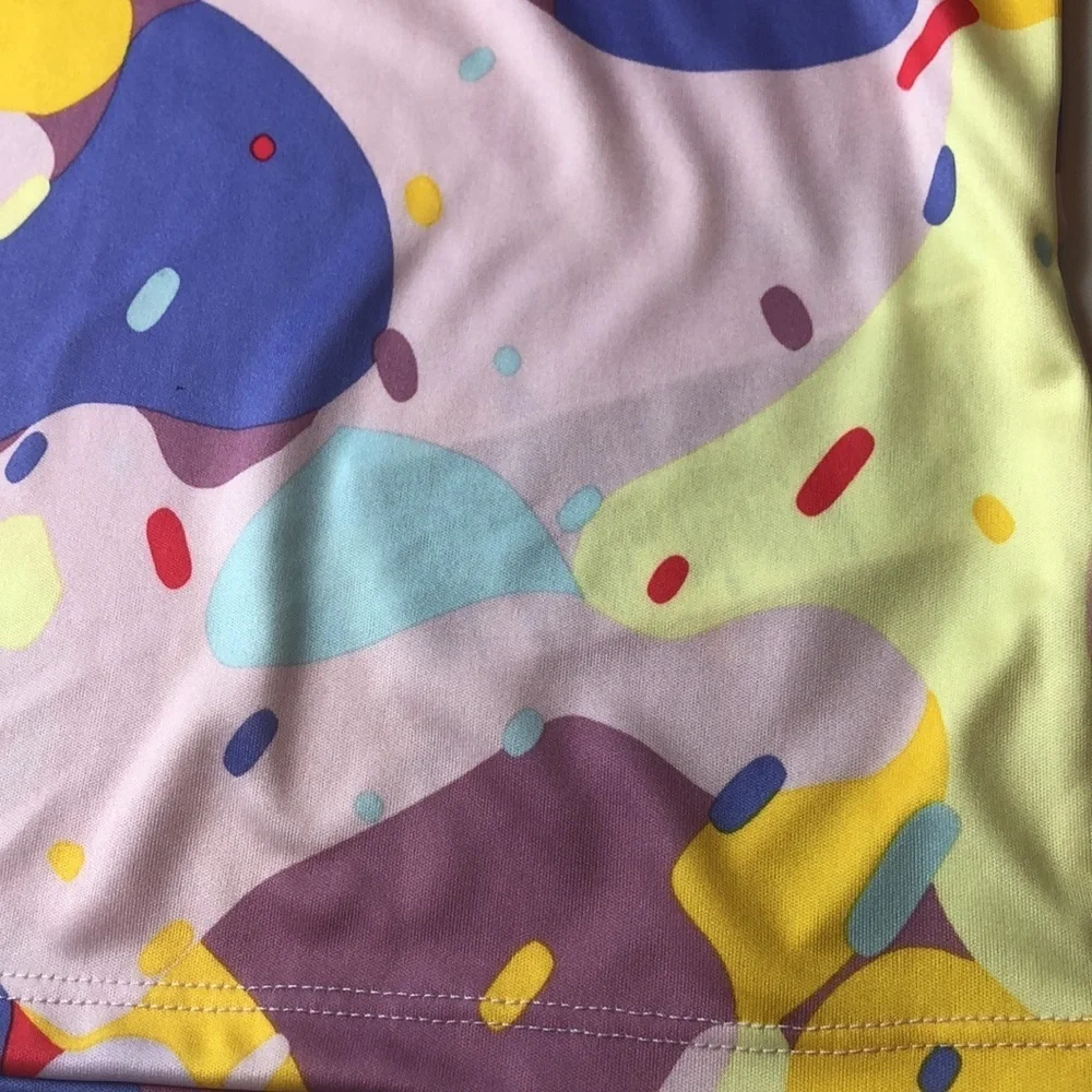 NEW Nike Multicolor Abstract Dry Fit Short Sleeve T-Shirt Girls 5-6 M NWT